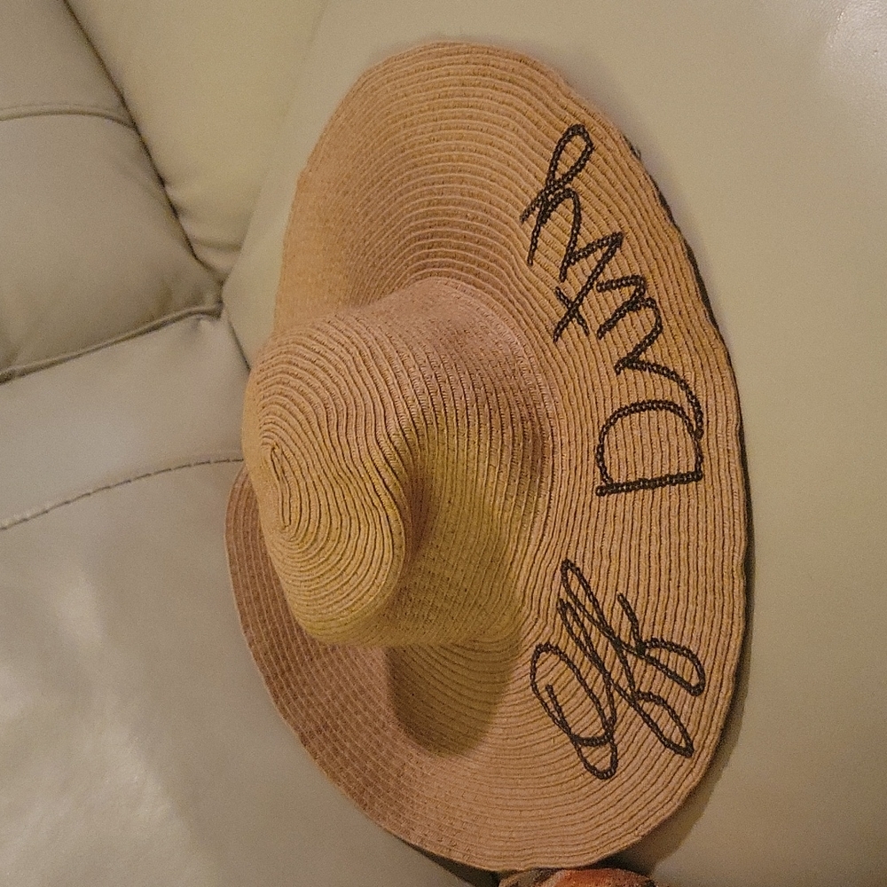 Off Duty Sequin Straw Floppy Hat